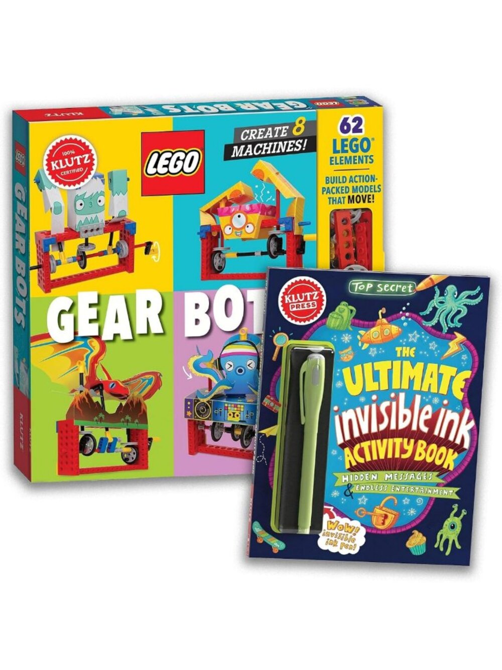STEM Building Kit with 62 Elements - Create 8 Moving Robots & Invisible Ink Fun - Picture 1 of 5